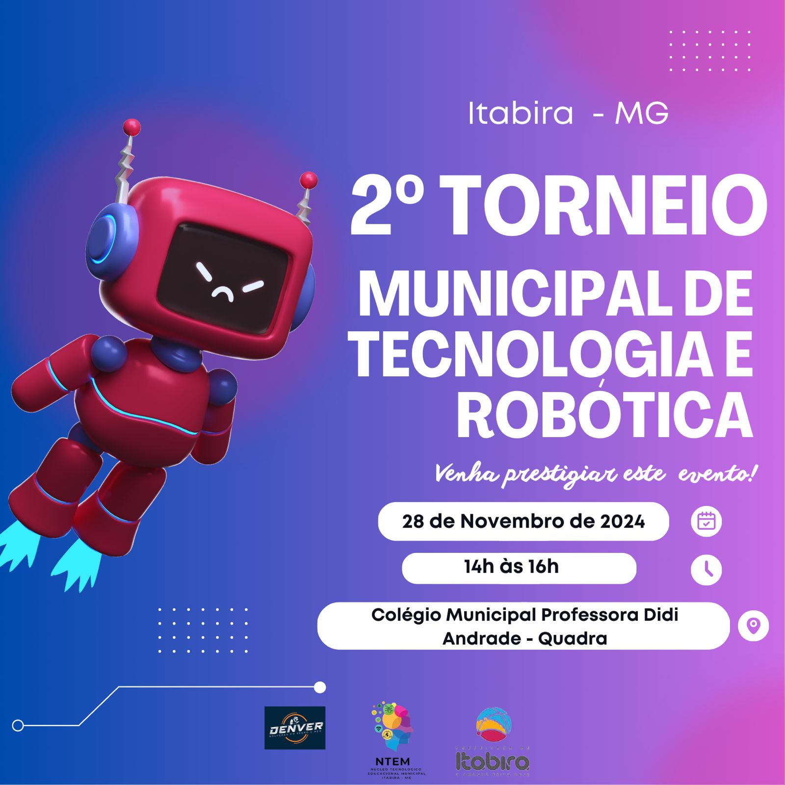 No momento você está vendo 2º Torneio de Tecnologia e Robótica acontece em Itabira no dia 28/11