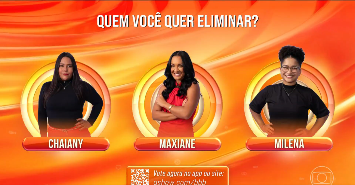 Imagem: BBB26 Paredão Maxiane - Chaiane - Tia Milena